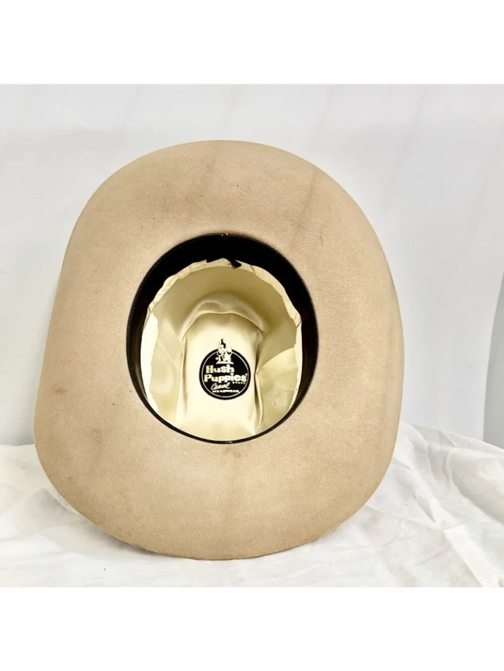 Hush Puppies Men’s Tan Wool Felt Western Cowboy Hat Studded Band Size XL 7 7/8